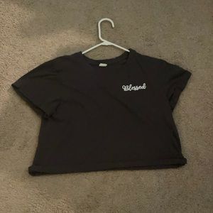 Cute cropped shirt size medium that says blessed💕